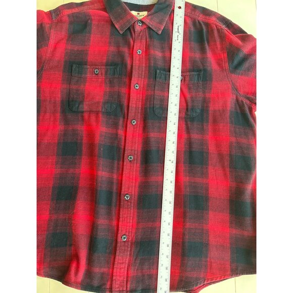 Woolrich Shirt Men's XL Red Black Plaid Flannel Button Up Cotton Outdoors - Picture 8 of 8